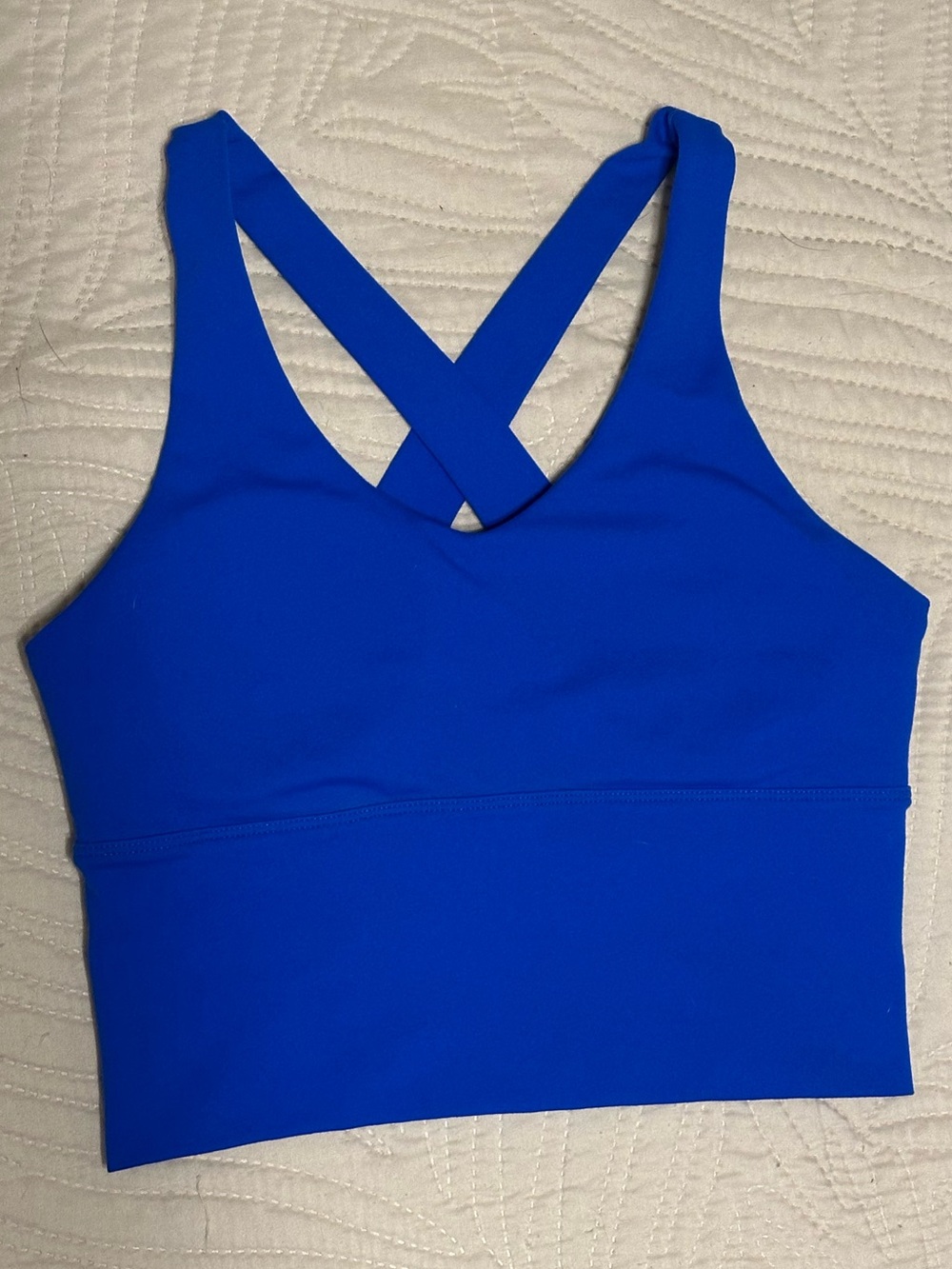 Gym Blue Crossback Sports Crop Top